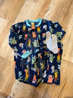Carter's Navy and Aqua Monster Print  Pajama